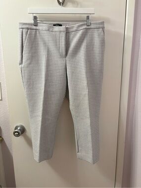 Theory Women's Grid Print Easy Capri Pant Sz 12 NWOT